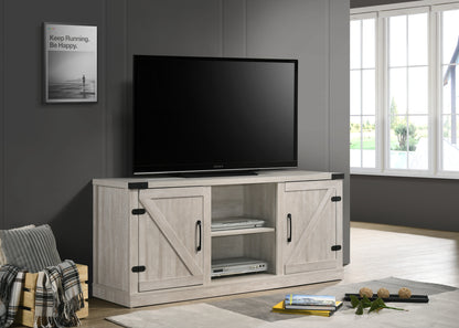 58-Inch TV Stand with 2 Open Shelves, 2 Cabinets, Cable Management, Holds 63-Inch TVs Dusty Gray
