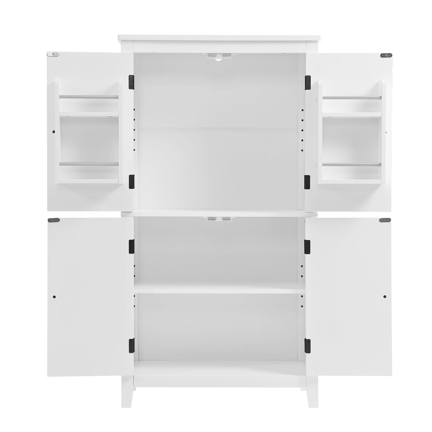 Stylish Freestanding Bathroom Storage Cabinet with 4 Adjustable Shelves, White MDF Unit