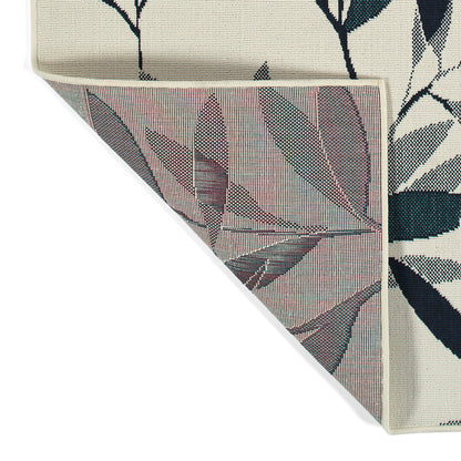 Textured Cut-Pile Modern Area Rug, 5'3" x 7'6", Polypropylene, Indoor/Outdoor, Fade-Resistant Ivory