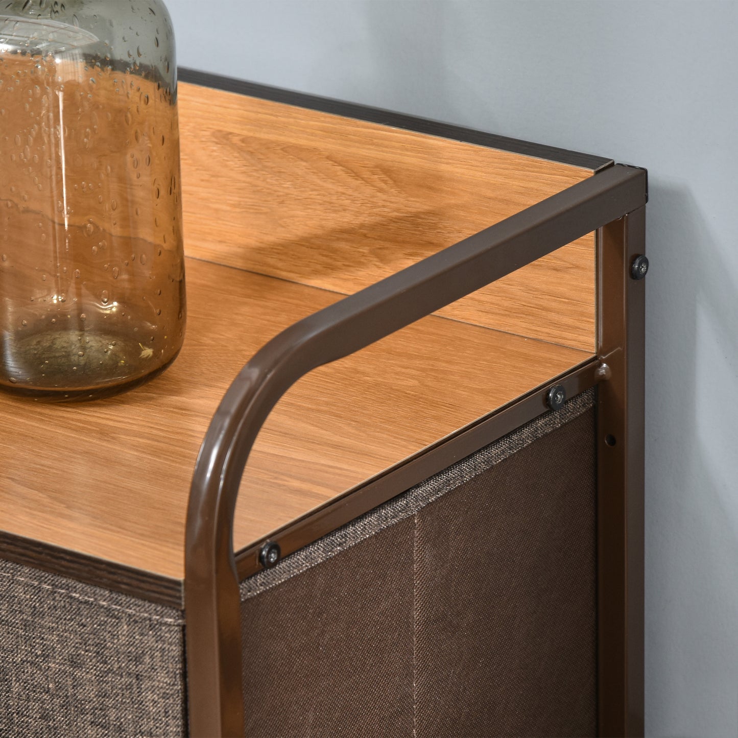 HOMCOM 7-Drawer Fabric Storage Dresser with Steel Frame and Wooden Top for Bedroom and Entryway