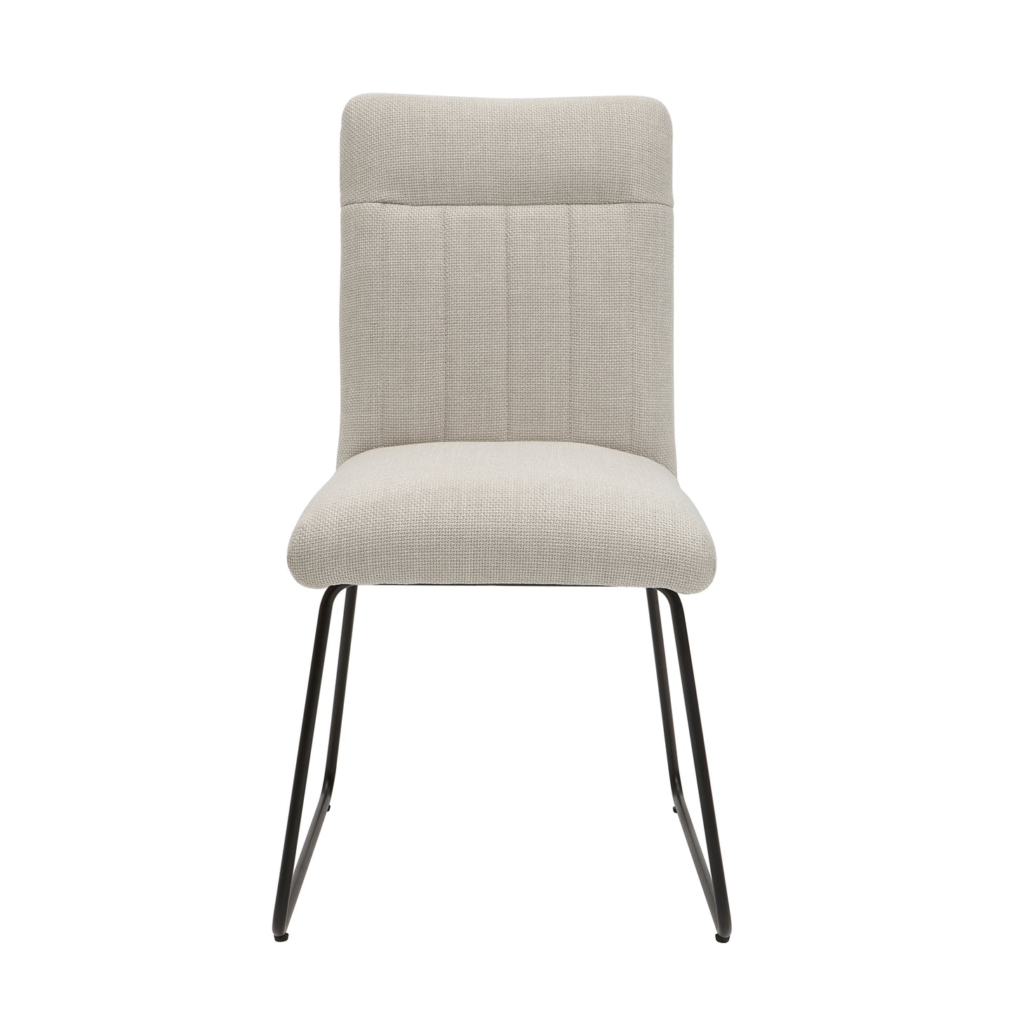 2-Piece Casual Modern Dining Chair Set, Side Chairs, Polyester Fabric, Tubular Metal Legs, Beige