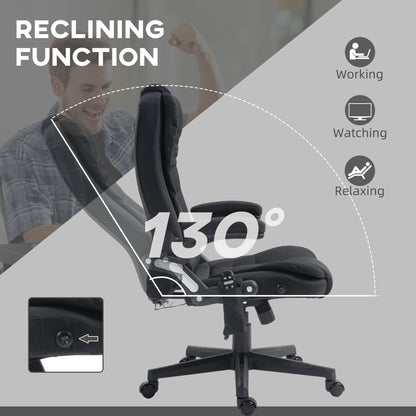 Ergonomic Black Office Chair with 6-Point Massage and Lumbar Heating