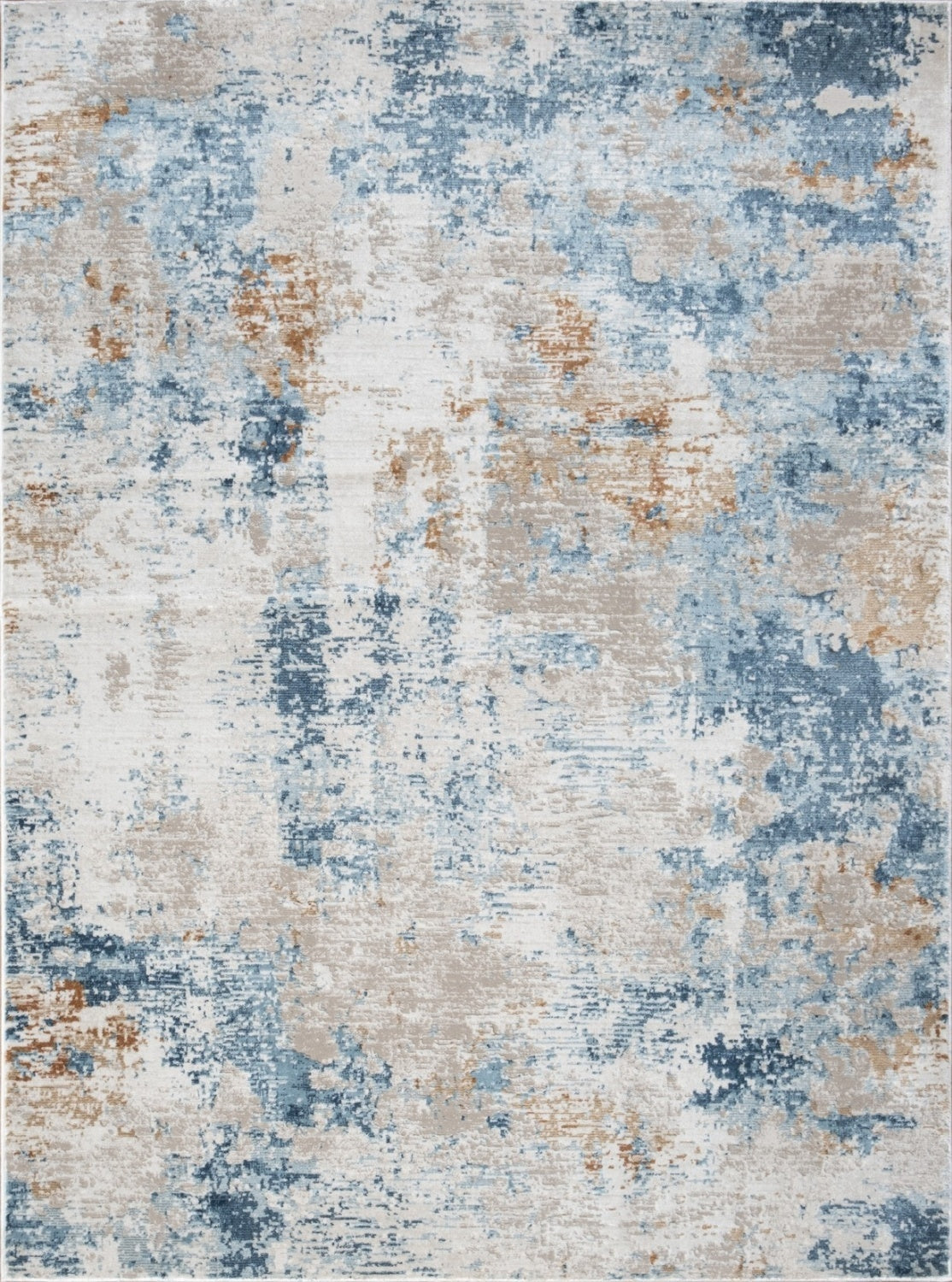 Abstract Pattern Area Rug, 5 ft 3 in x 7 ft 3 in, Polyester, Low Pile, Stain-Resistant, Entryway Rug, Beige