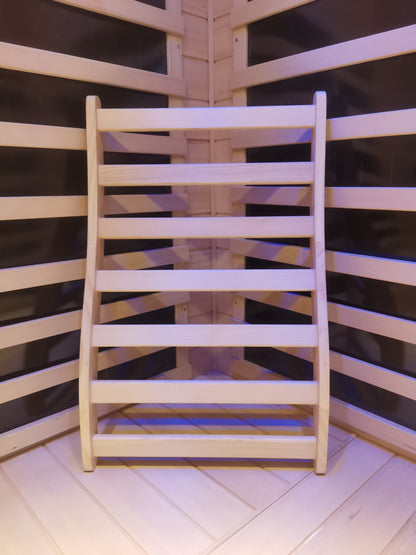 Ergonomic Hemlock Sauna Backrest for Sauna or Sofa, 25.98 x 16.54 x 2.56 in, Solid Wood Natural