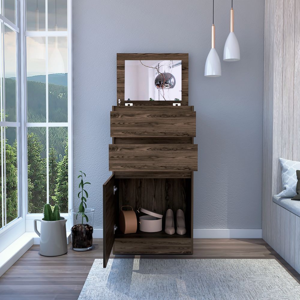 Asturias Jewelry Organizer Dresser in Dark Walnut Finish