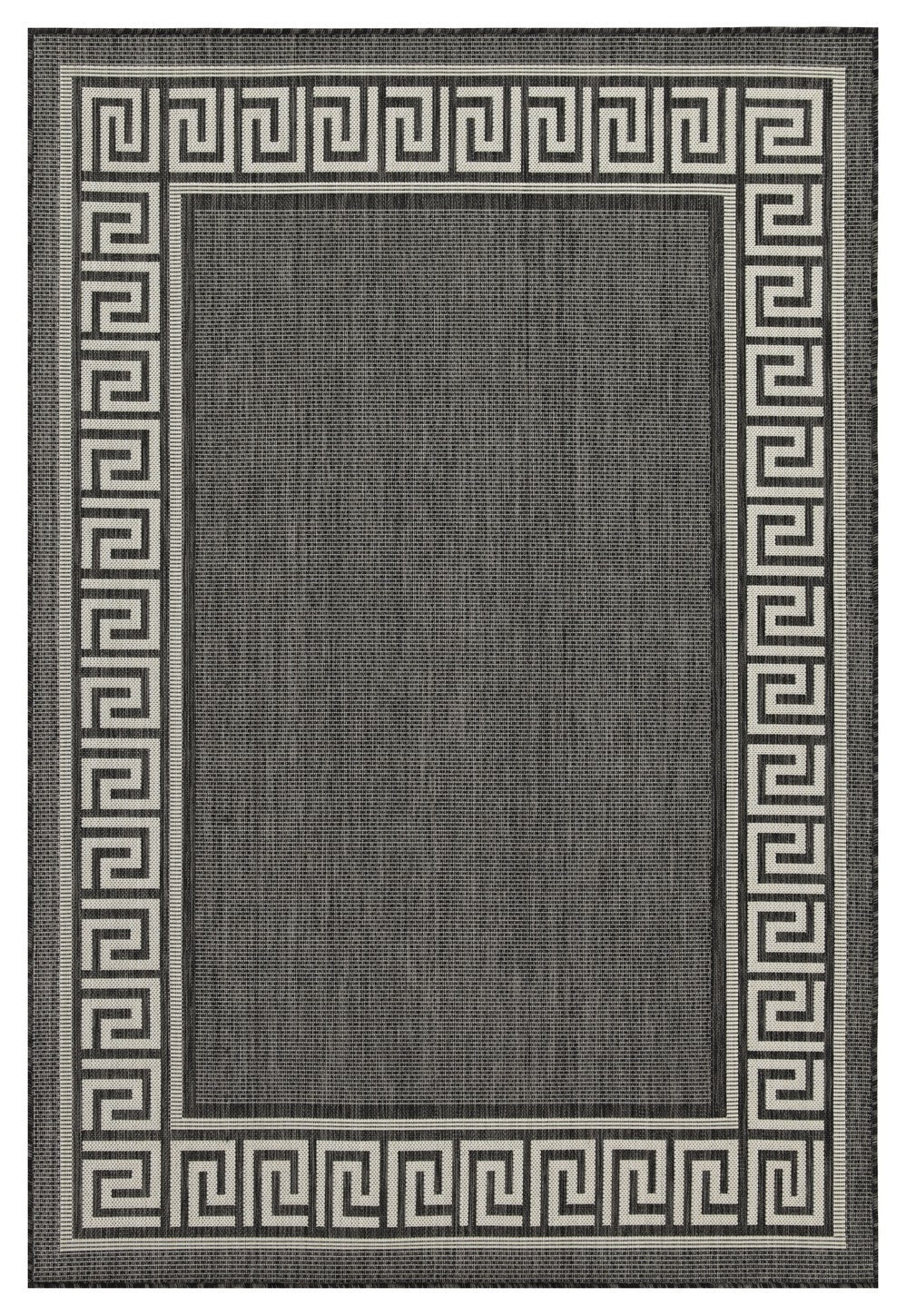 Indoor/Outdoor Area Rug, 2'7" x 7'3", Flatweave Polypropylene, Stain-Resistant, Entryway/Patio, Anthracite