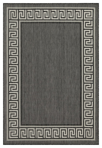 Indoor/Outdoor Area Rug, 2'7" x 7'3", Flatweave Polypropylene, Stain-Resistant, Entryway/Patio, Anthracite