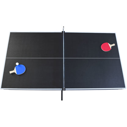 6-Foot Pool Table with Table Tennis Top, Space-Saving 2-in-1 Billiards Table, 72x38x31 in, Engineered Wood, Black