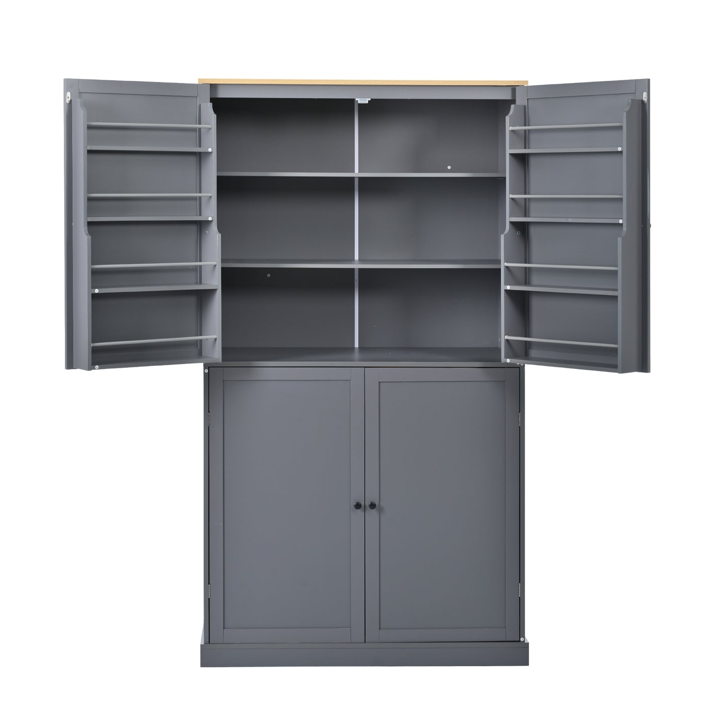 40.2"x20"x71.3" Modern High Kitchen Pantry - Spacious Storage Cabinet with Adjustable Shelves & Drawers in Gray