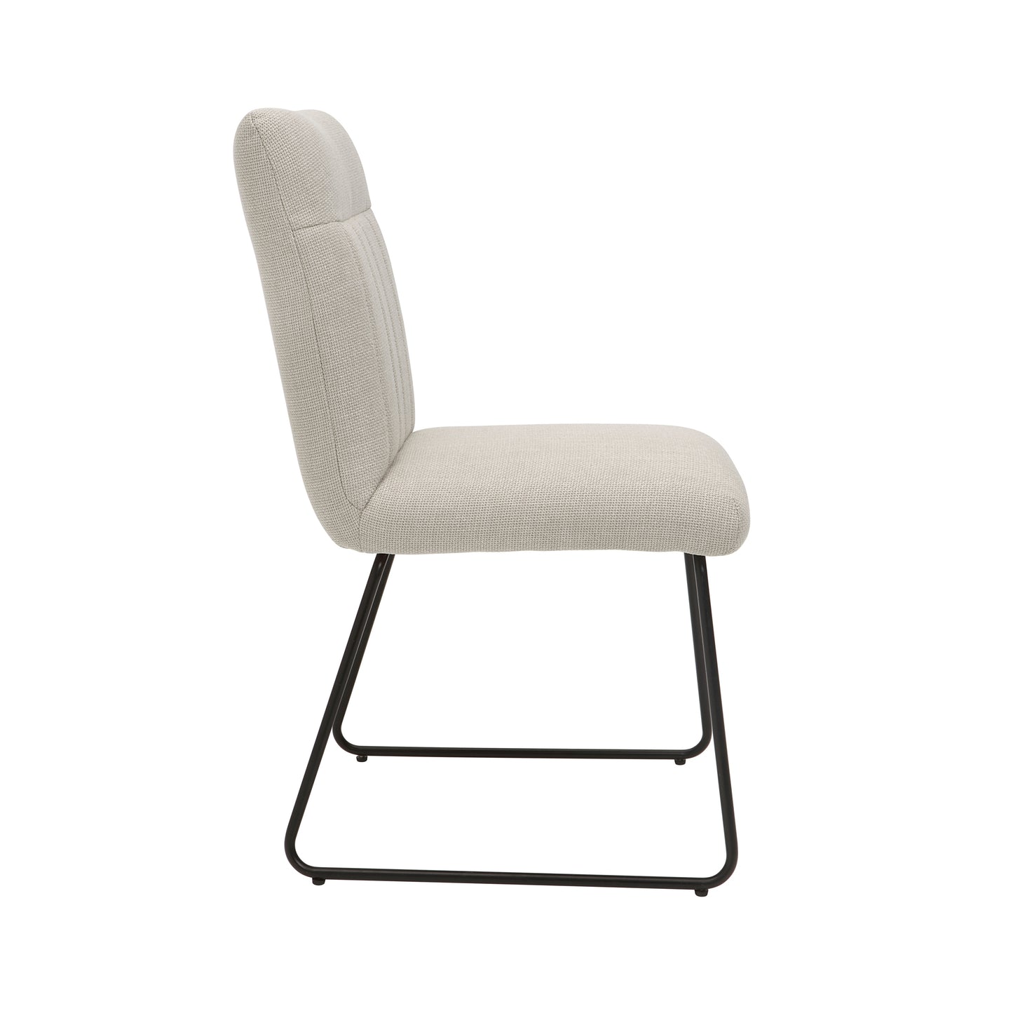 2-Piece Casual Modern Dining Chair Set, Side Chairs, Polyester Fabric, Tubular Metal Legs, Beige