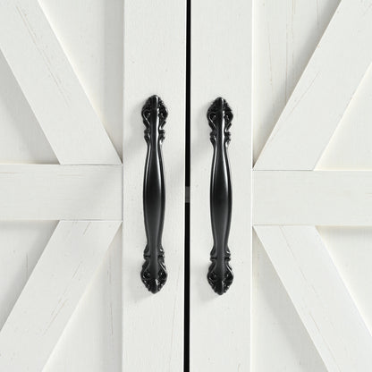 Farmhouse Rolling Kitchen Island with Power Outlet, Drop Leaf, Spice Rack, and Storage Drawers - 53.5'' White Cart for Kitchen and Dining Room