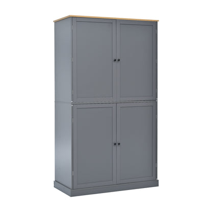 40.2"x20"x71.3" Modern High Kitchen Pantry - Spacious Storage Cabinet with Adjustable Shelves & Drawers in Gray