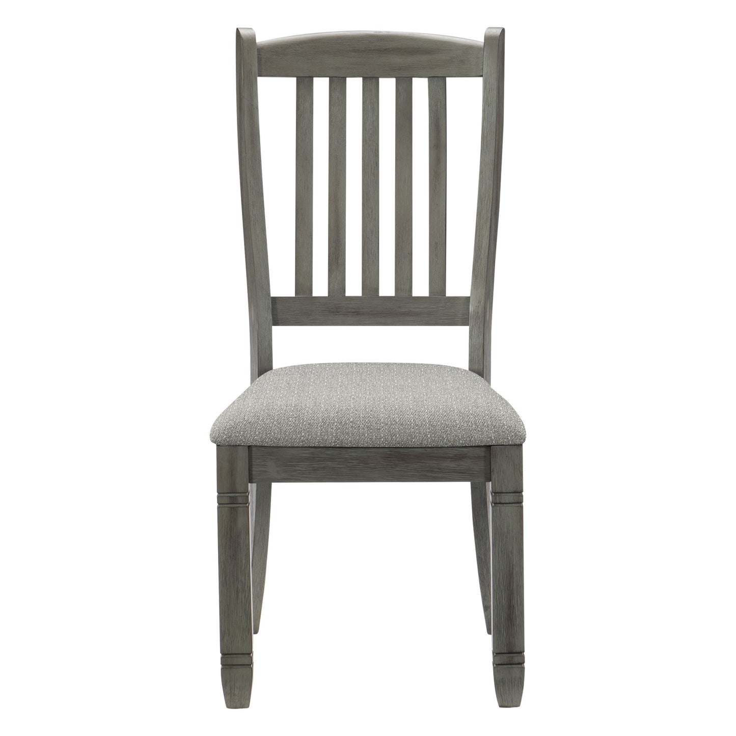 Dining Height Side Chairs Set of 2, Wood Frame, Textured Upholstery, 40in H Antique Gray