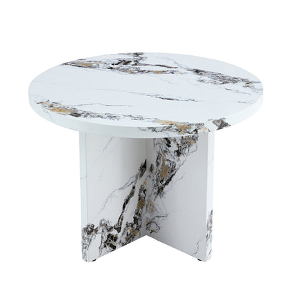 Round Dining Table 42Inch For Four To Six Modern MDF White