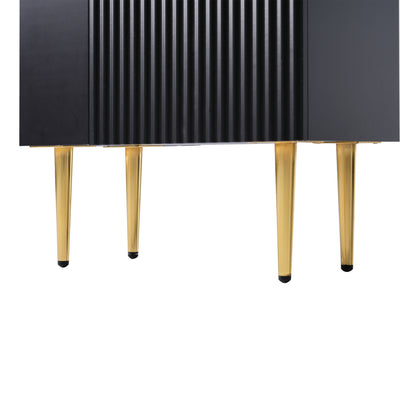 21.6" Modern Black Bathroom Vanity with Left Side Storage and Ceramic Sink