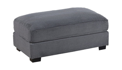 Modular Living Room Cocktail Ottoman with Wood Legs, Corduroy Cushion, 45x28x20 in Dark Gray