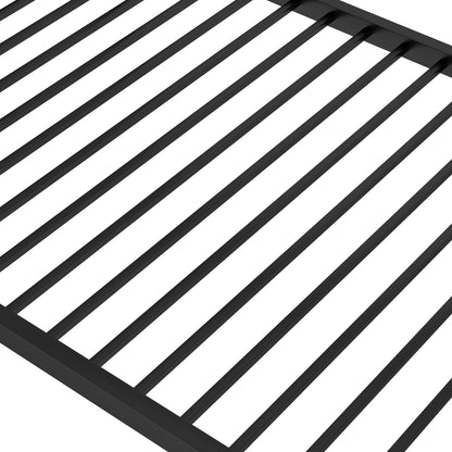 Stylish Black Twin Metal Bunk Bed with Ladder - Space-Saving Low Design