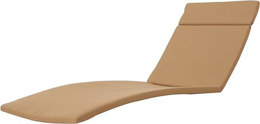 Outdoor Chaise Lounge Cushion 79.25 Inch Length Foam Filled Fabric For Patio Garden Caramel