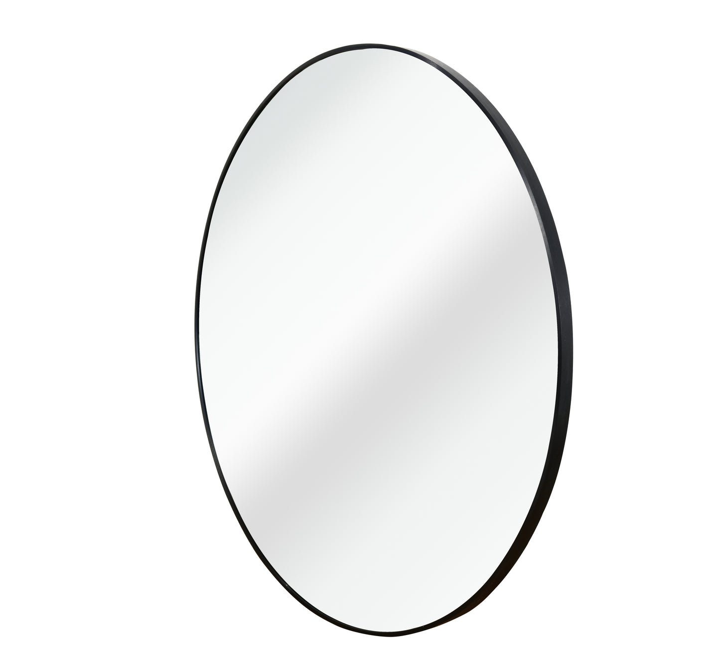 Classic 16-Inch Black Round Metal Bathroom Mirror