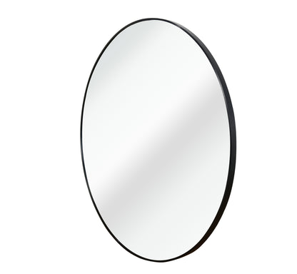 Classic 16-Inch Black Round Metal Bathroom Mirror