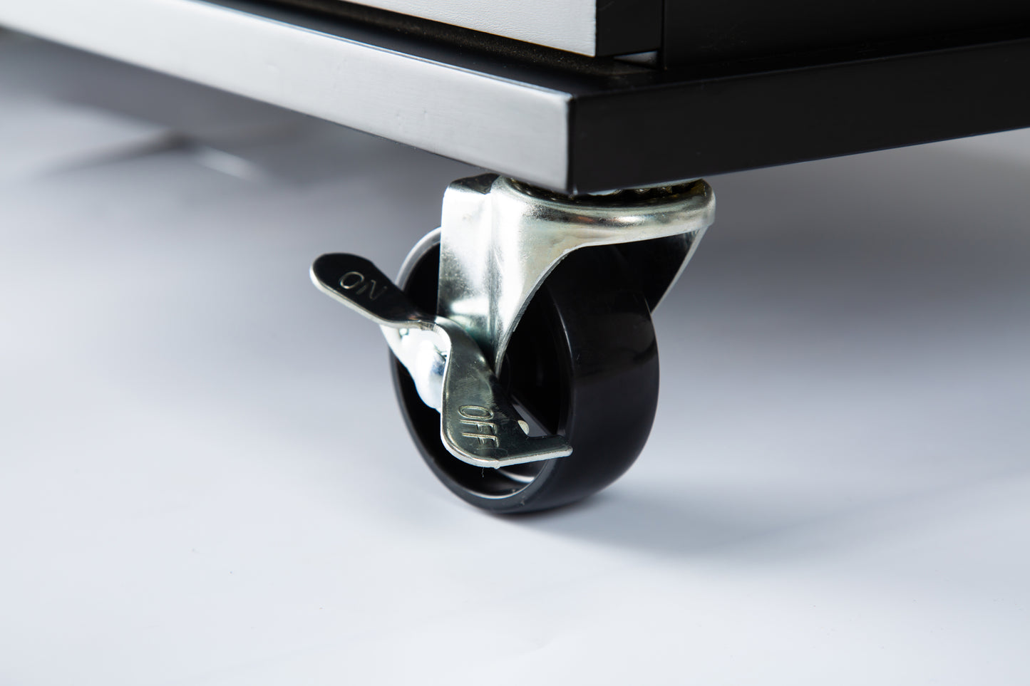 Mobile Kitchen Island with Rubber Wood Top, Adjustable Shelves & Spice Rack - Black-Beech Finish