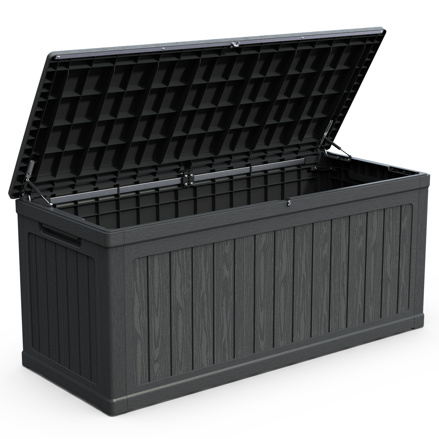 260 Gallon Deck Box For Patio Cushions And Tools Sports Equipment Waterproof Resin Lockable Black