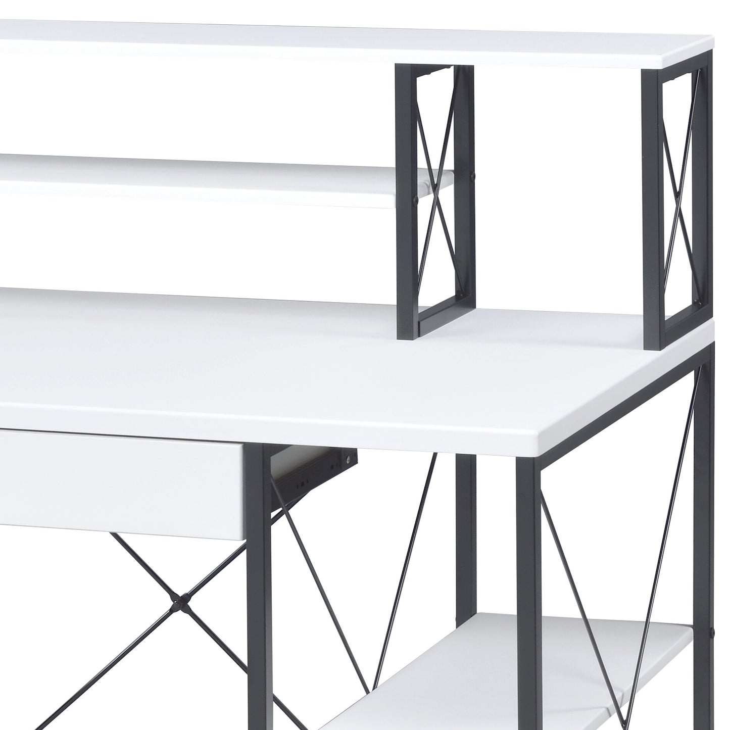 Versatile Modern White Writing Desk with Ample Storage