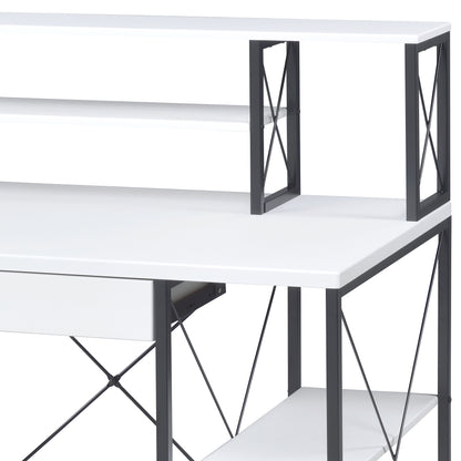 Versatile Modern White Writing Desk with Ample Storage