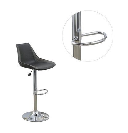 Ebony Adjustable Bar Stool Chairs Set Of 2 Chrome Base