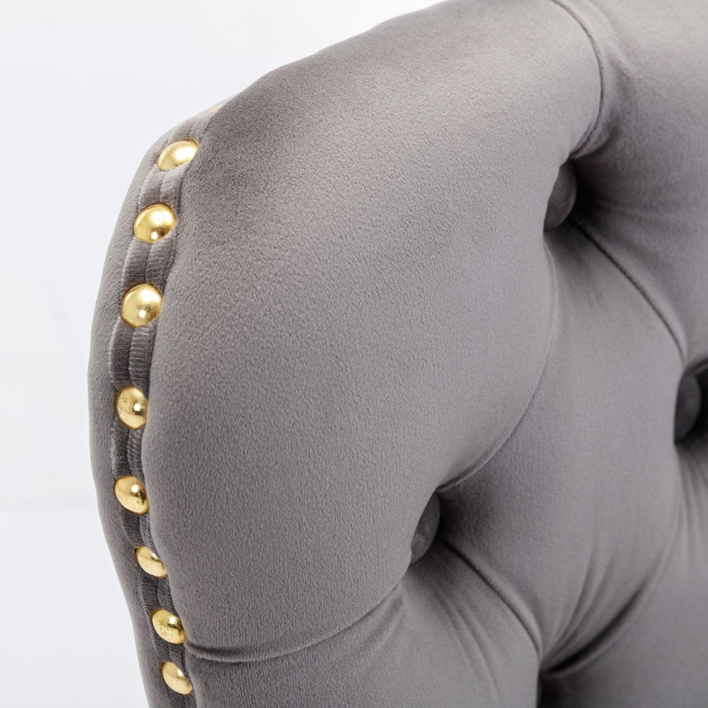 A&A Furniture Velvet Bar Stools Set Of 2 Adjustable Gray